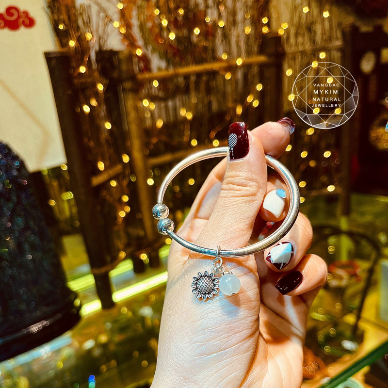 Kiềng Bạc 925 -  Kết Hợp Đá Thiên Nhiên Cao Cấp
