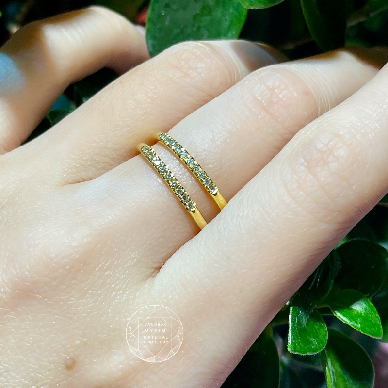 Nhẫn Vàng 14k - Đính Kim Cương Thiên Nhiên