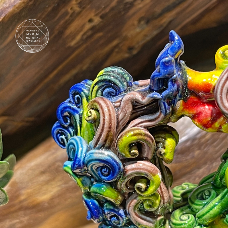 Kỳ Lân Cầu Xanh - Gốm Sứ Men Rạn Đài Loan - Sz ~15 * 12cm