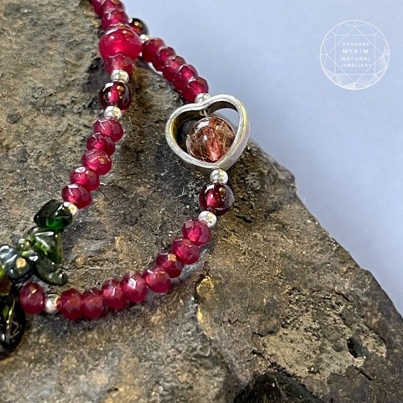 🌸✨ Lắc Tay Đôi Thạch Anh Hồng | PK Bạc 925 Cao Cấp | Thiết Kế Trẻ Trung, Dễ Phối