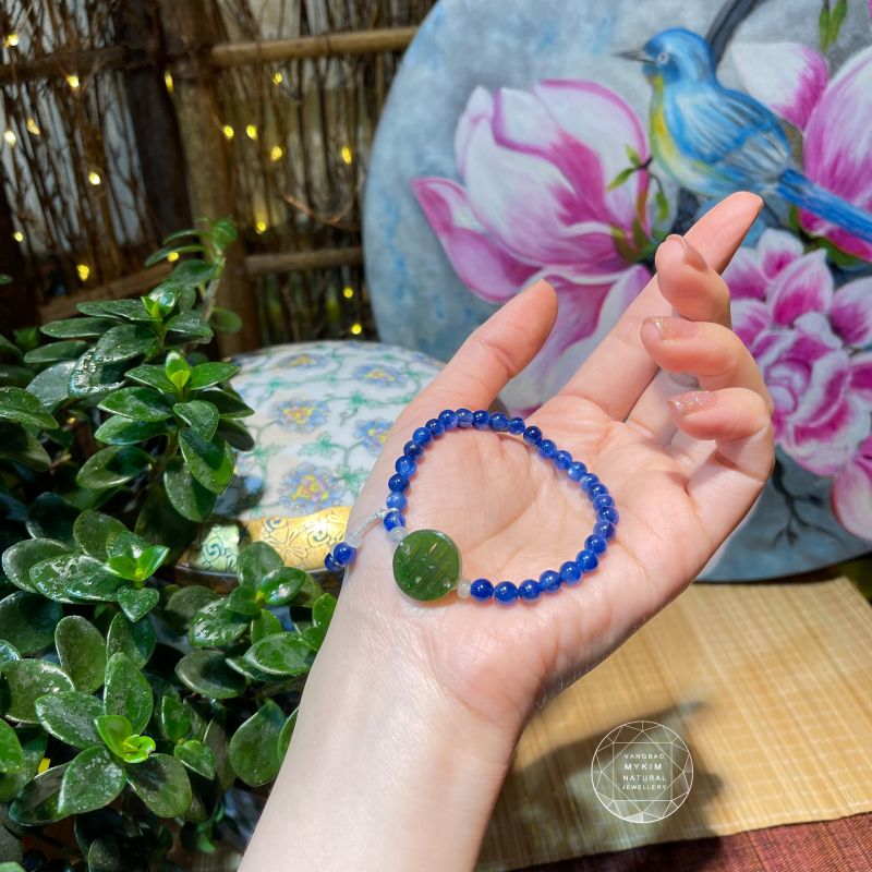 🔶 Vòng Kyanit mix Ngọc Bích Nephrite & Phỉ Thúy Jadeite • Trang Sức Phong Thủy Tài Lộc & Bình An