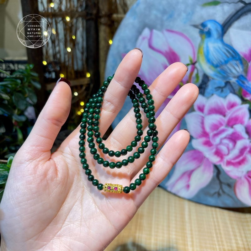 ✨ Vòng Đá Sơn Thủy 3 Vòng Quấn – Charm Lu Thống Vàng 18K | Biểu Tượng Hành Thông – Tĩnh Tại – Nhẹ Mà Vững