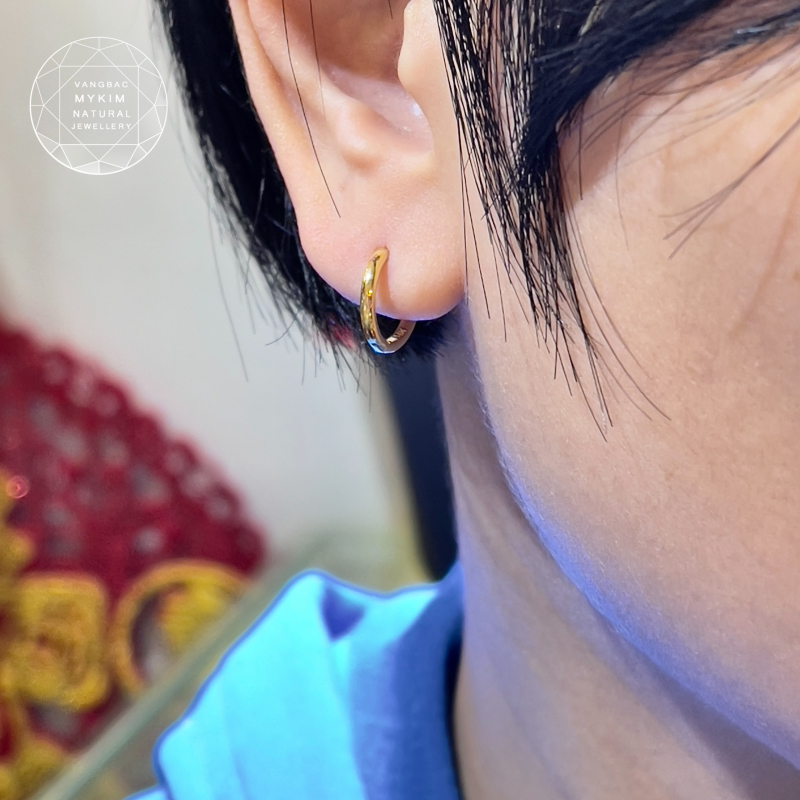 Bông Tai Tròn đặc - Vàng 14k