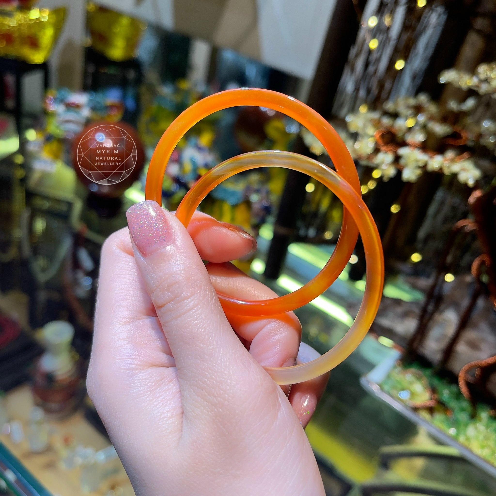 Vòng Mã Não Cam Thiên Nhiên