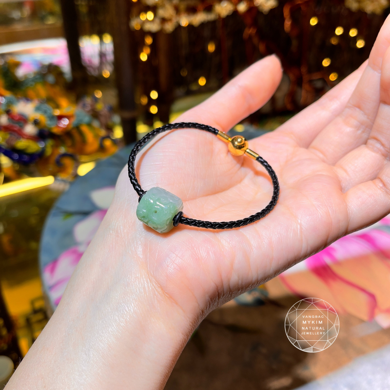 Lu thống Ngọc Phỉ Thúy điêu khắc - Dây da khóa