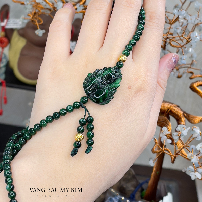 Chuỗi Vòng Đá Sơn Thủy - Hồ Ly Ngọc Jadeite - Vàng 10k