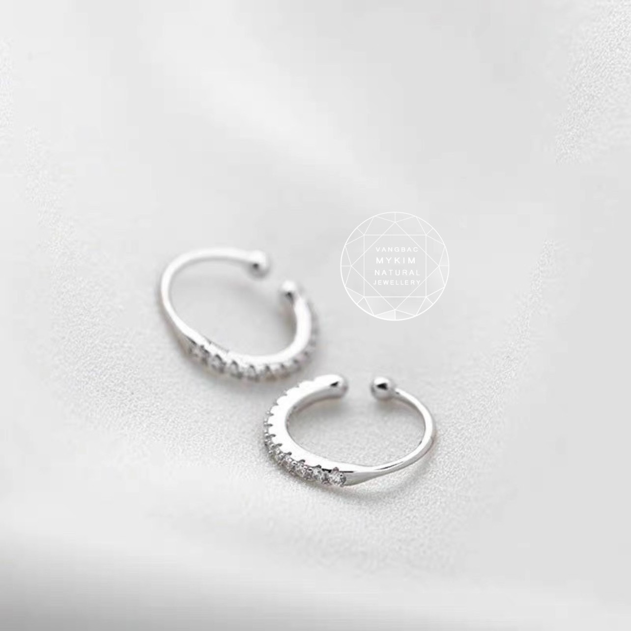 Bông Tai Kẹp Vành Bạc Si Vàng Trắng 18k - MS2
