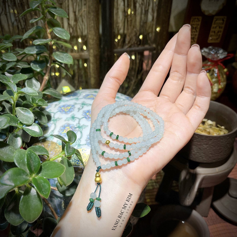 💫 Vòng Băng Ngọc Phỉ Thúy VIP – Mix Hồ Lô Vàng | Giao hòa tinh tế – Hút tài tụ lộc