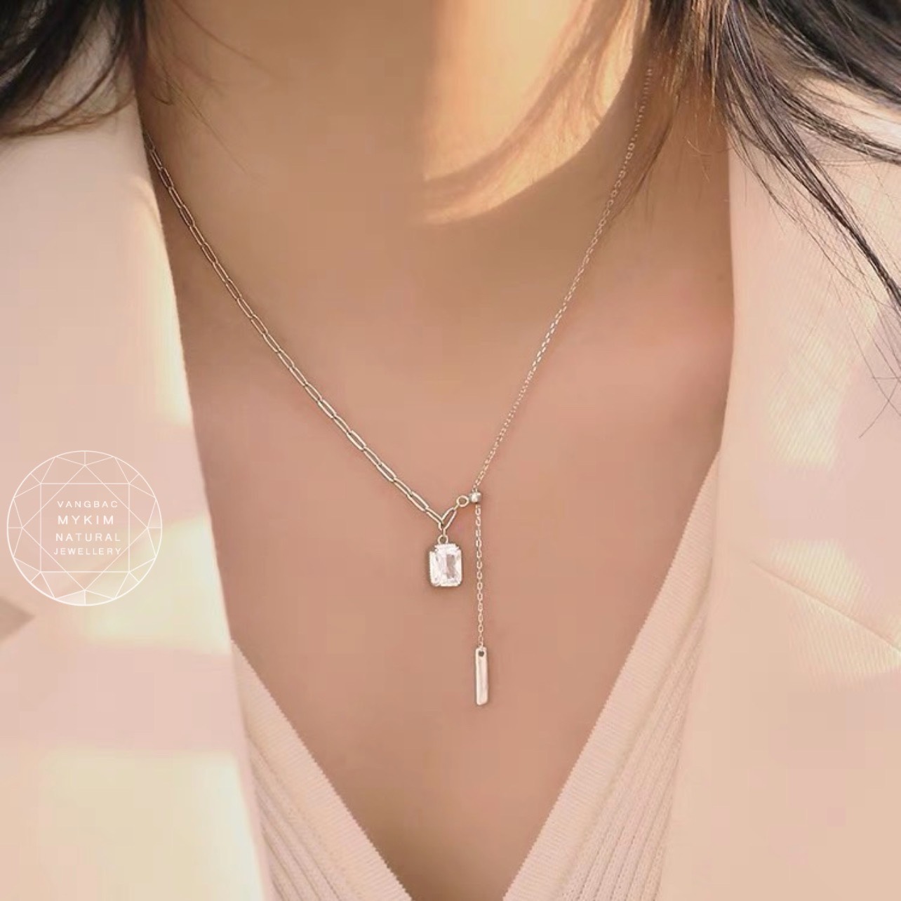 Dây chuyền Nữ Bạc si Vàng Trắng