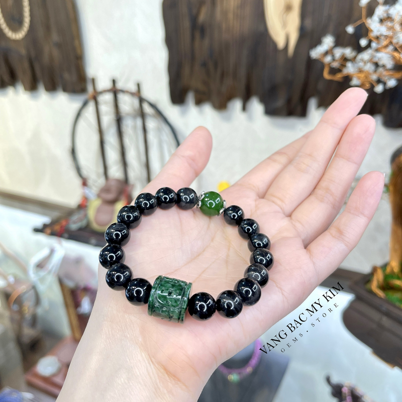 Vòng Đá Mắt Hổ Tia Sét - Charm Lu Ngọc Phỉ Thúy Jadeite