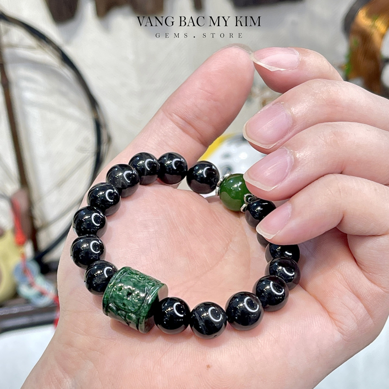 Vòng Đá Mắt Hổ Tia Sét - Charm Lu Ngọc Phỉ Thúy Jadeite