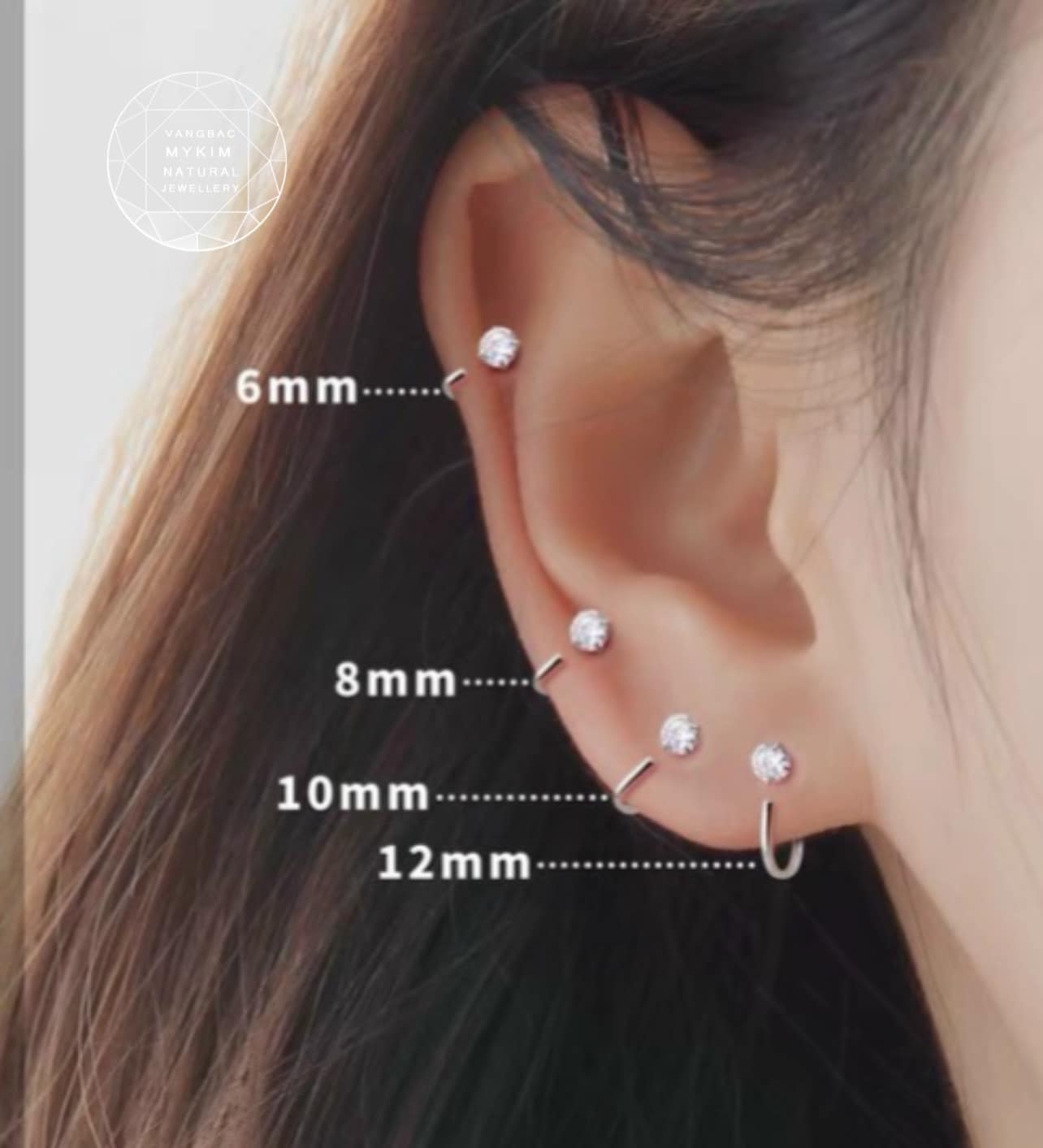 Bông Tai Kẹp Vành Bạc Si Vàng Trắng 18k - MS4