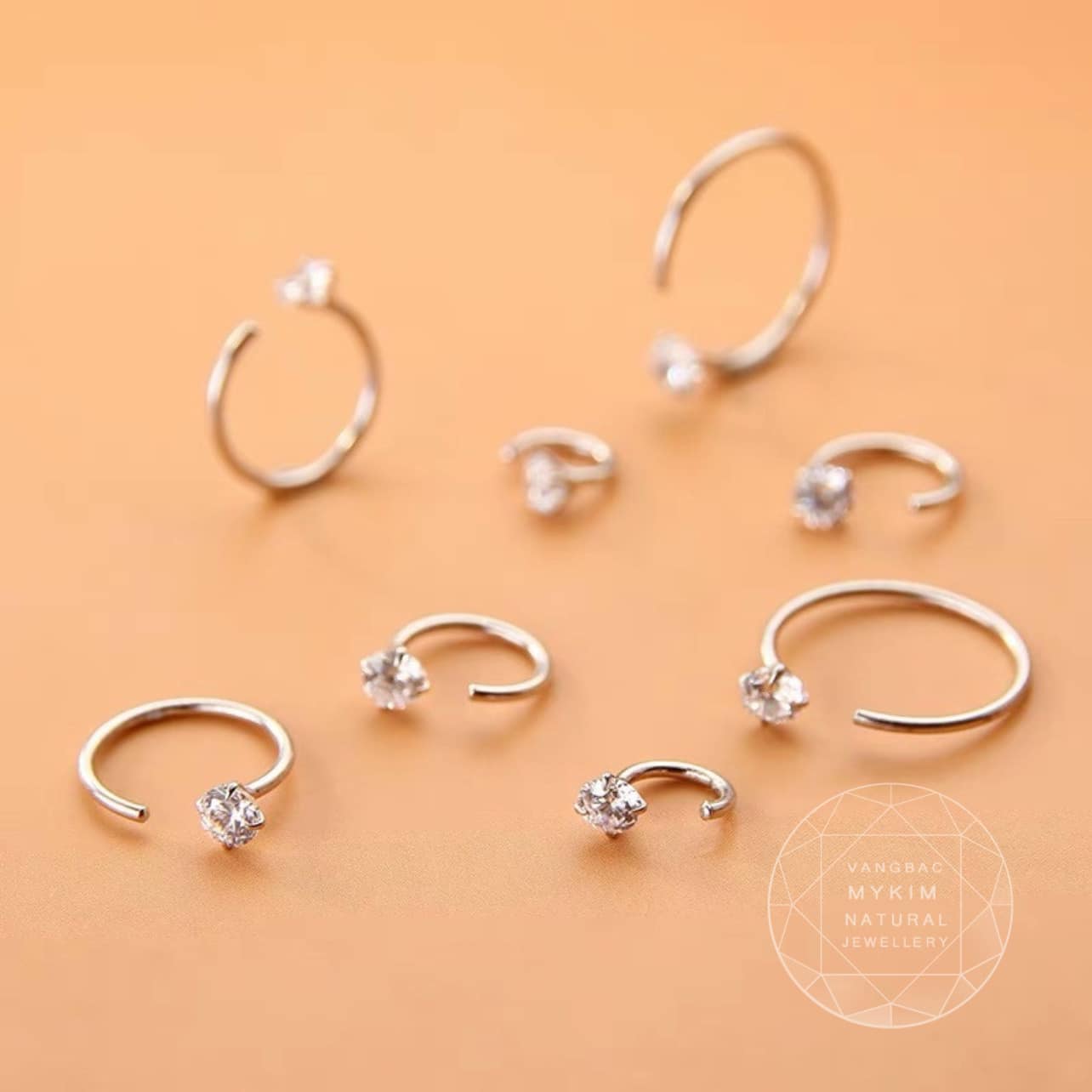Bông Tai Kẹp Vành Bạc Si Vàng Trắng 18k - MS4