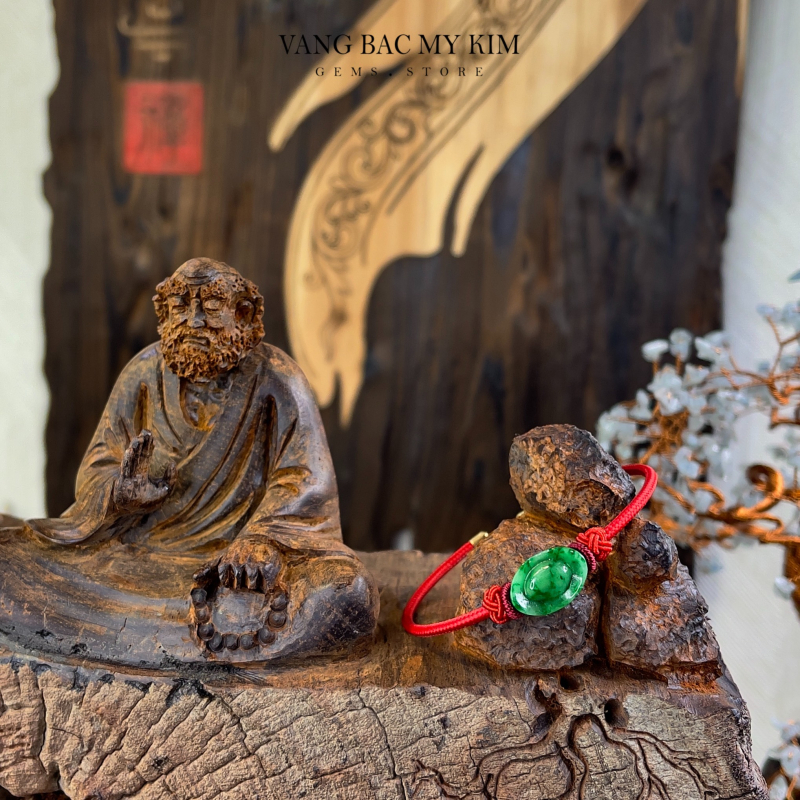 Dây Kiềng Charm Đĩnh Vàng - Ngọc Phỉ Thúy Jadeite