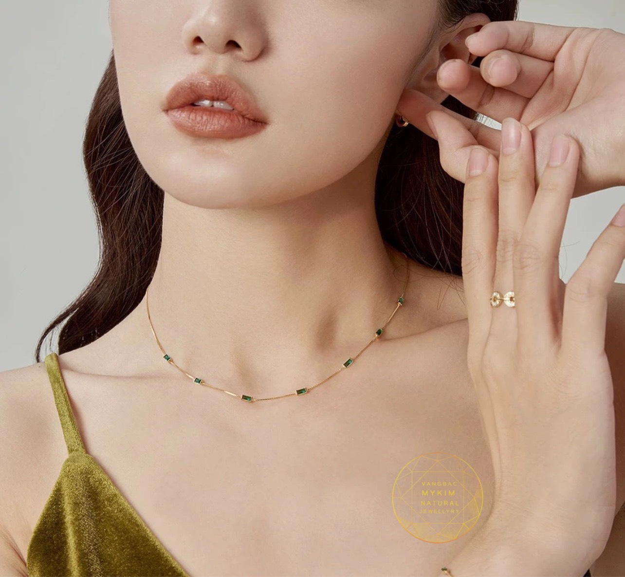 Set Bộ Dây Chuyền & Lắc Tay Bạc si vàng