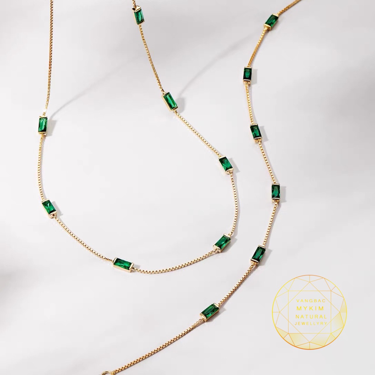 Set Bộ Dây Chuyền & Lắc Tay Bạc si vàng