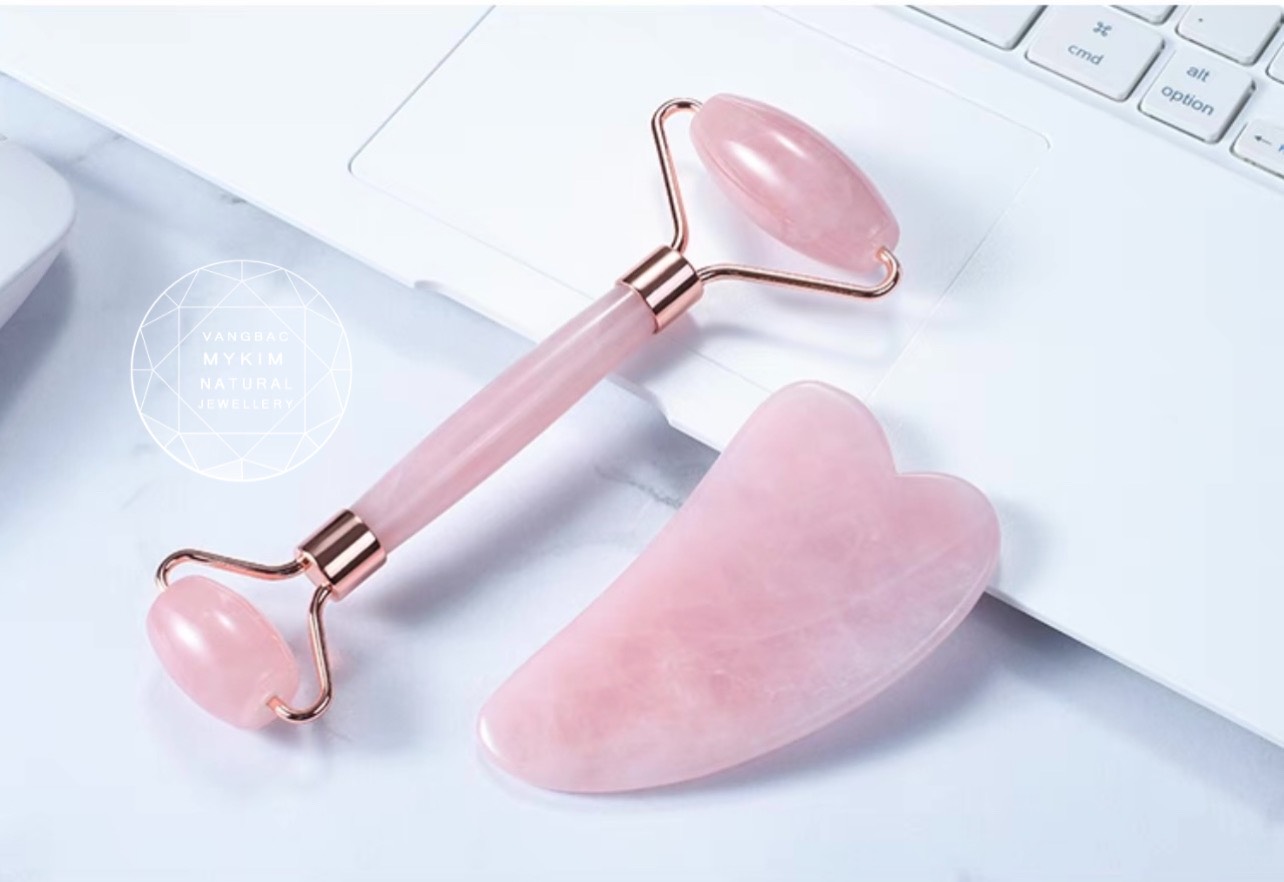 Set Cây Lăn Thạch Anh Massage Nâng Cơ Mặt Và Cơ Thể