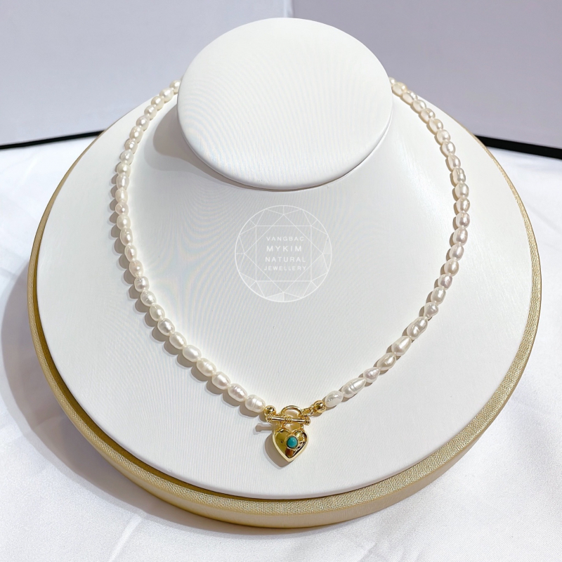 Vòng Ngọc Trai Tự Nhiên - PK Bạc Mạ Vàng Cao Cấp - MS002