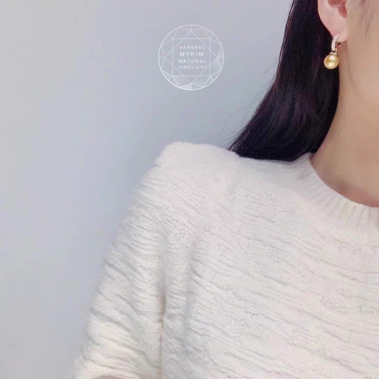 Bông Tai Ngọc Trai Vàng 14k