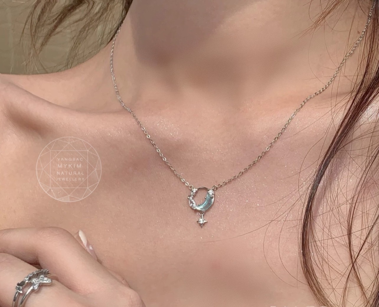 Dây chuyền Bạc si vàng trắng 18k cao cấp