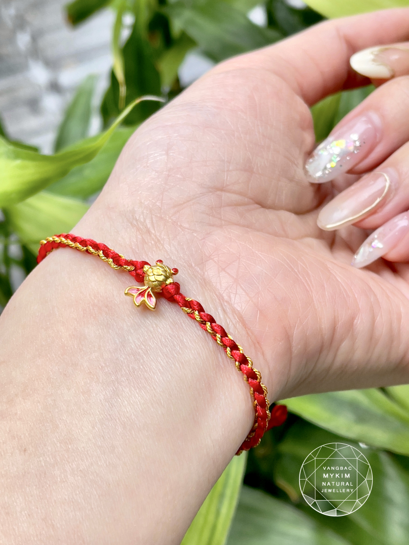 Dây Tết Charm Cá Vàng 24k