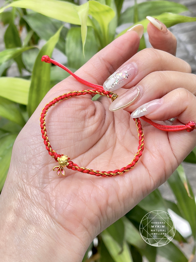 Dây Tết Charm Cá Vàng 24k