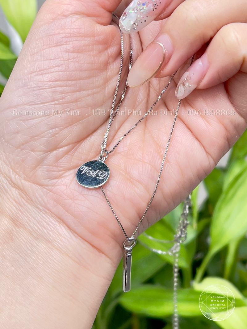 Dây chuyền Bạc si vàng trắng 18k cao cấp