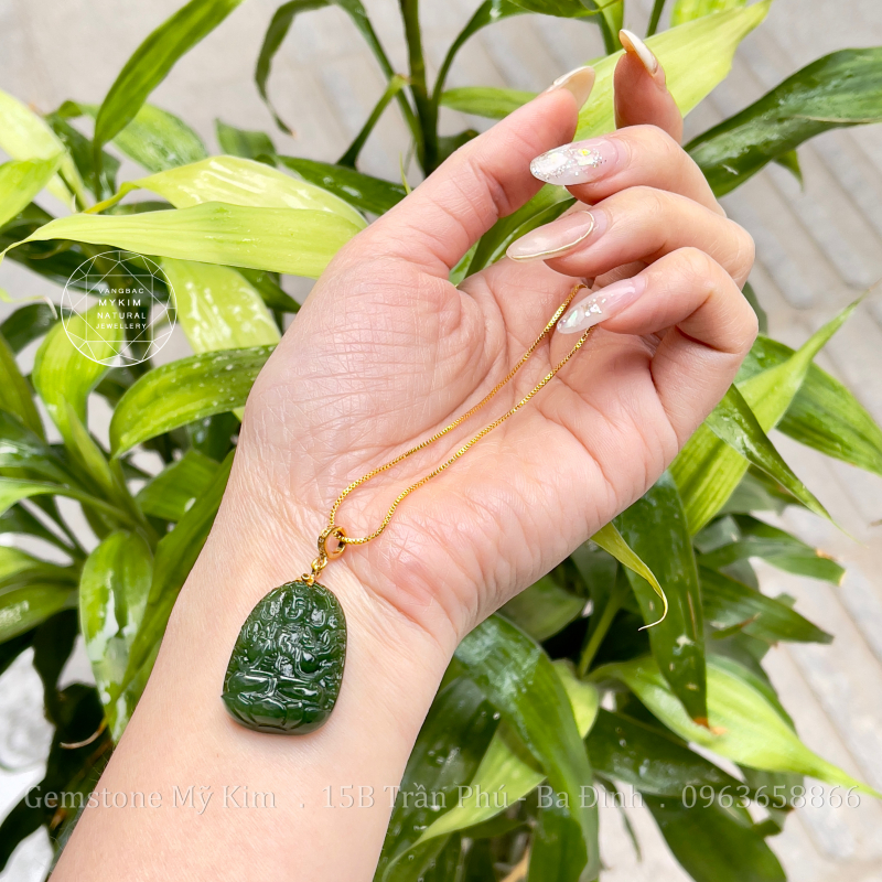 Phật Bản Mệnh Ngọc Bích Nephrite - Phật Như Lai Đại Nhật - Tuổi Mùi - Thân