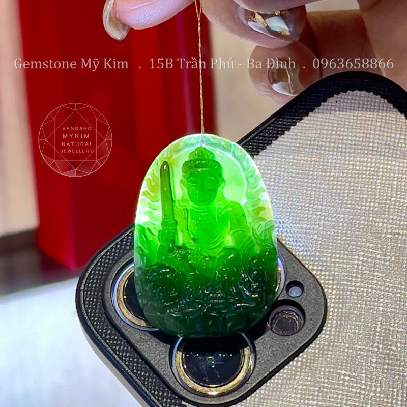Phật Bản Mệnh Ngọc Bích Nephrite  – Văn Thù Sư Lợi Bồ Tát –  Tuổi Mão