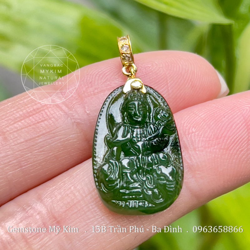 Phật Bản Mệnh Ngọc Bích Nephrite – Phổ Hiền Bồ Tát -  Tuổi Thìn và Tỵ