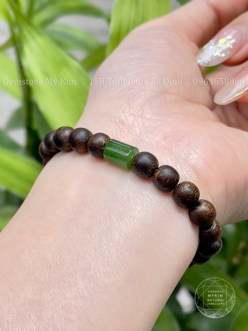 💚 Vòng Trầm Hương Mix Lu Thống Ngọc Bích – Giữ Lại Một Nhịp Thở An Nhiên