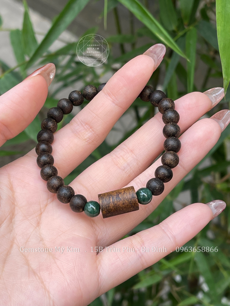 Vòng Trầm mix Ngọc Phỉ Thúy Jadeite