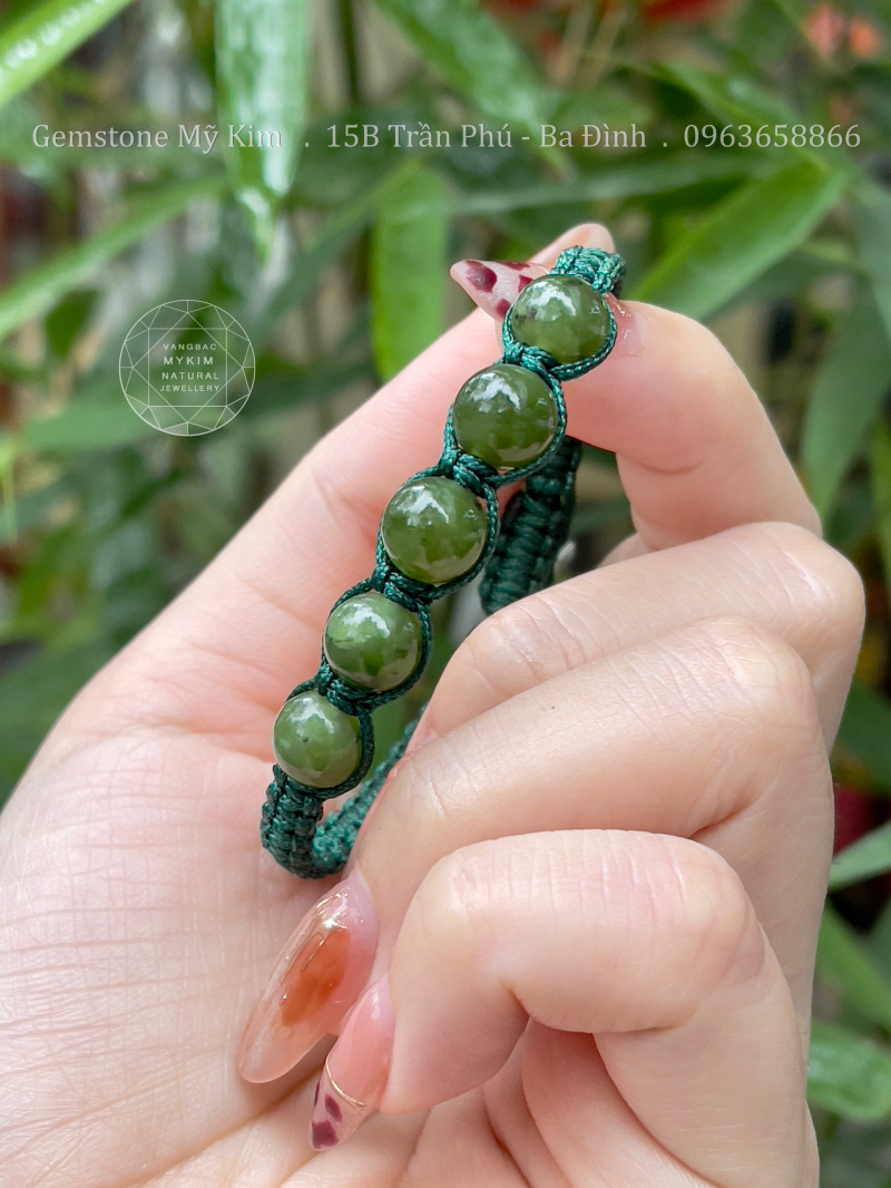 Dây Tết Ngọc Bích Nephrite 5 viên
