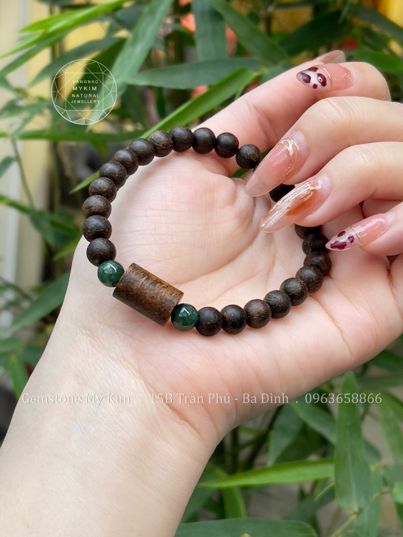 Vòng Trầm mix Ngọc Phỉ Thúy Jadeite