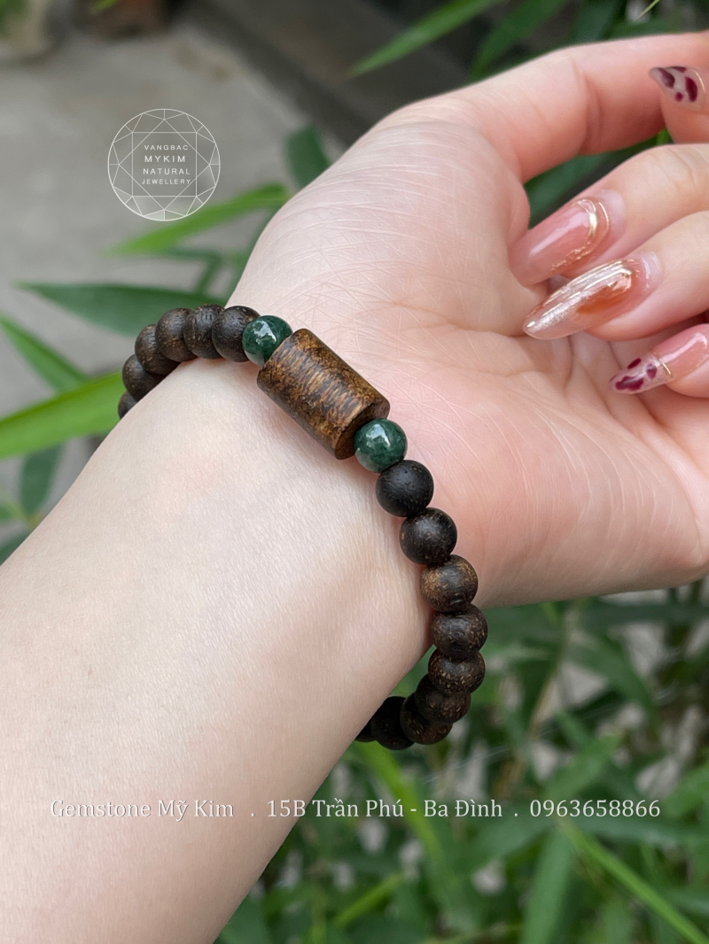 Vòng Trầm mix Ngọc Phỉ Thúy Jadeite