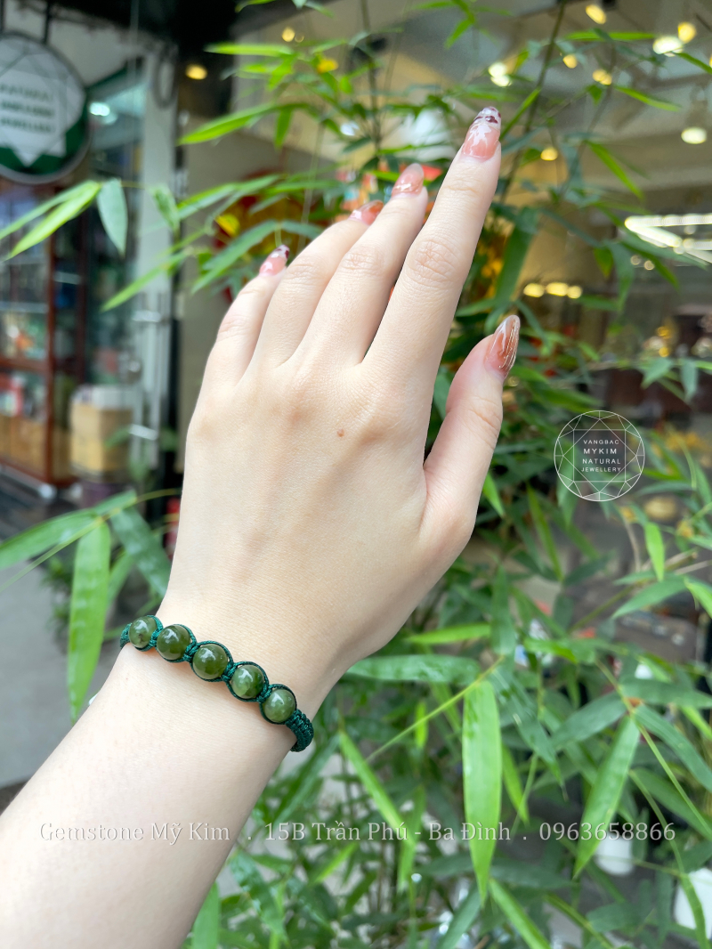 Dây Tết Ngọc Bích Nephrite 5 viên