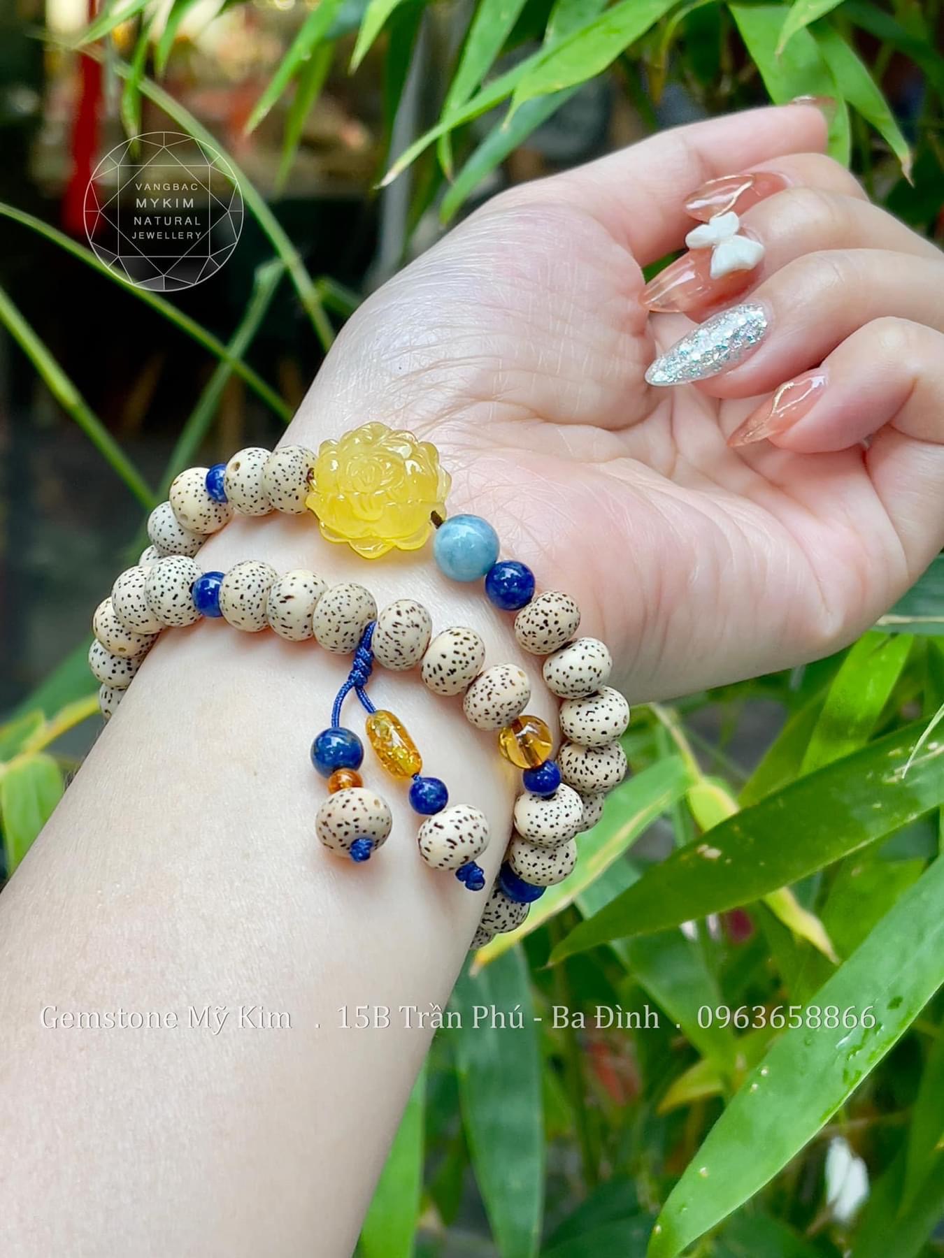 Chuỗi Vòng Bồ Đề mix Hổ Phách - Lapis - Aqua