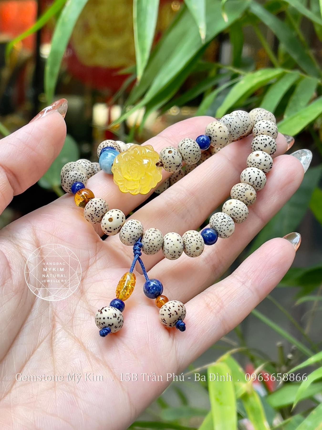 Chuỗi Vòng Bồ Đề mix Hổ Phách - Lapis - Aqua