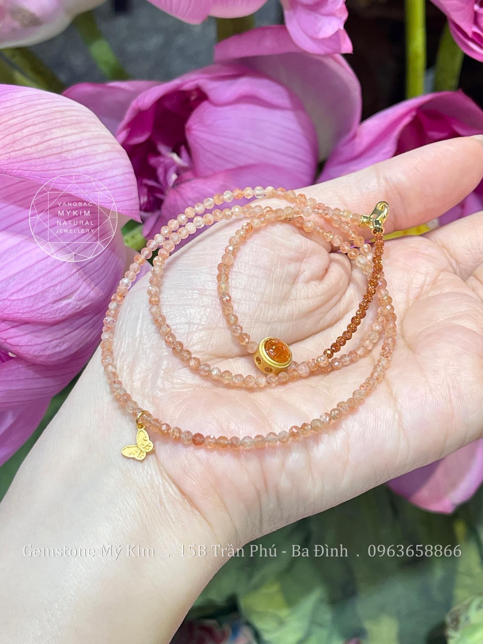 Set Vòng Đá Mặt Trời - Sunstone mix PK Bạc mạ vàng 24k