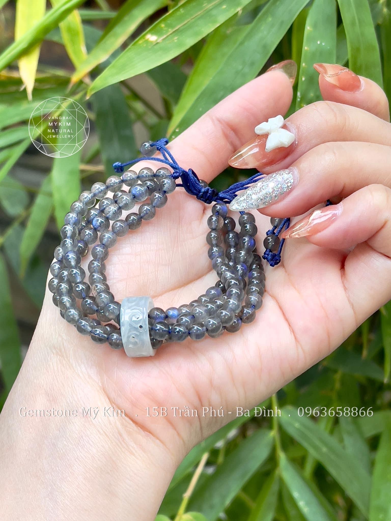 Set Vòng Mặt Trăng Đen mix Băng Ngọc Jadeite VIP