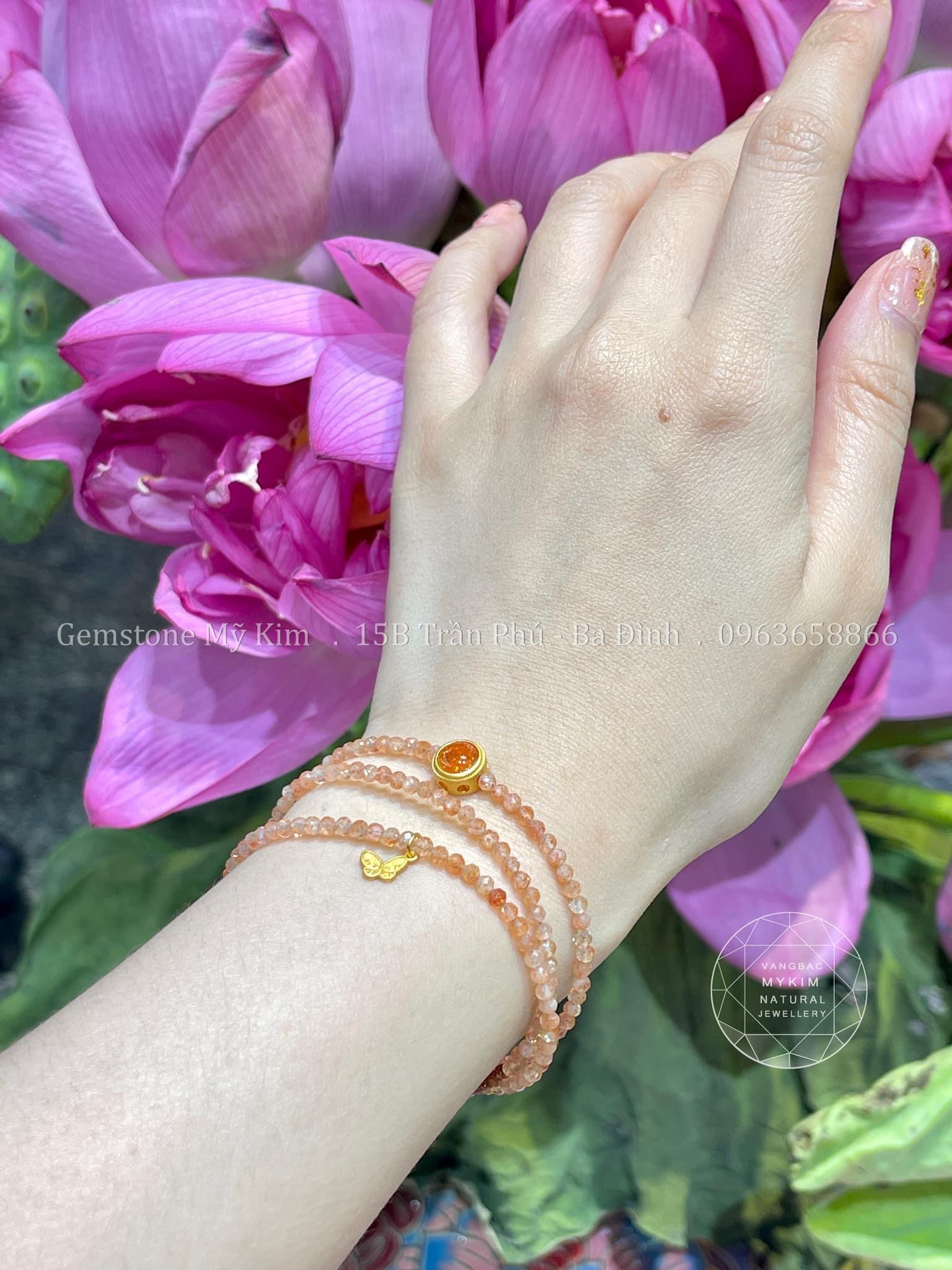 Set Vòng Đá Mặt Trời - Sunstone mix PK Bạc mạ vàng 24k