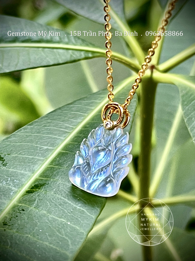 Mặt Dây Hồ Ly Đá Moonstone VIP - Vàng 10k - 14k - 18k theo yêu cầu