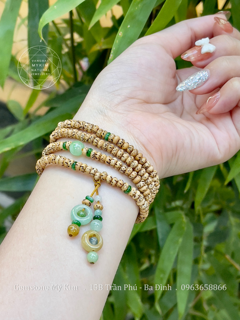 Chuỗi Vòng Bồ Đề mix Ngọc Phỉ Thúy Jadeite VIP