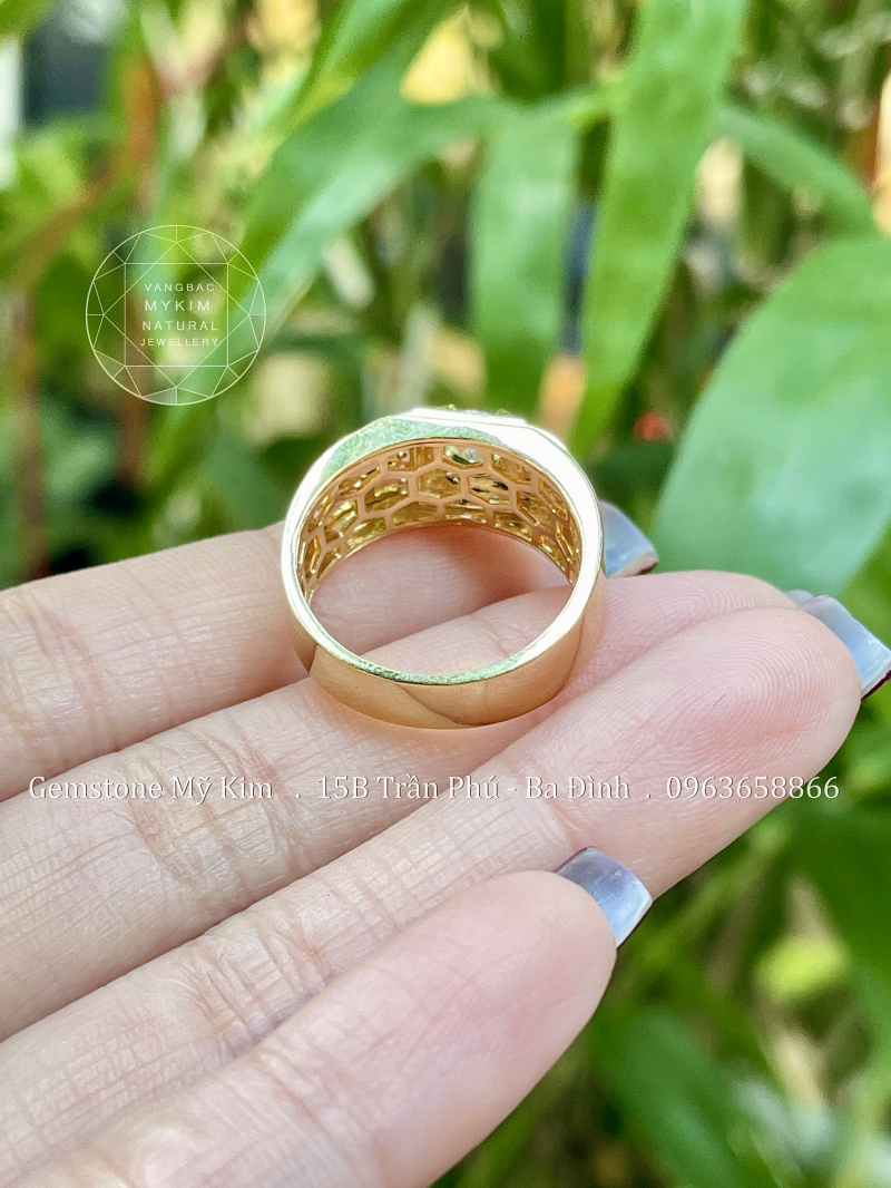 Nhẫn Nam Vàng 10k - Đính Kim Cương Moissanite