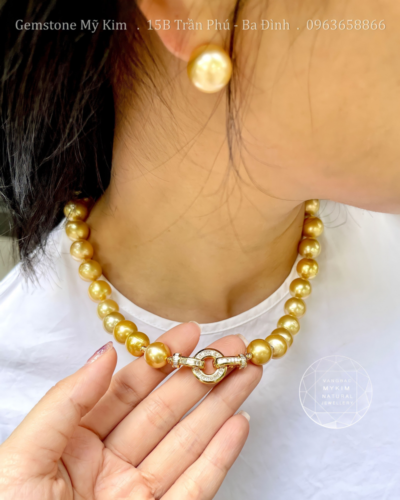 Vòng Ngọc Trai Vàng Southsea Vip - Khóa Vàng 18k