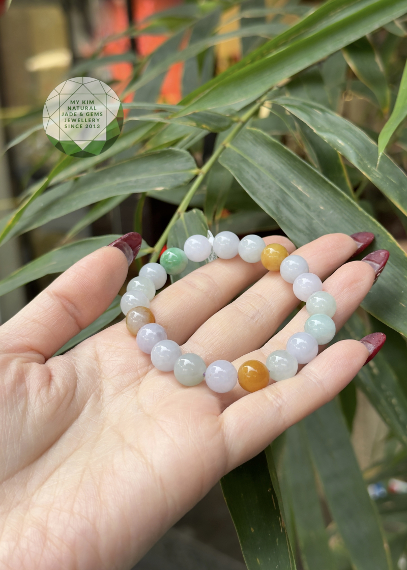 💎 Vòng Ngọc Phỉ Thúy Đa Bảo – Jadeite VIP 9.5mm