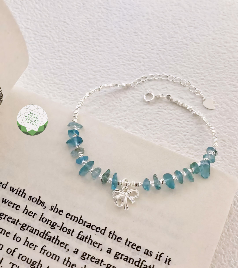 Vòng Đá Tourmaline Xanh - Bạc 925 Cao Cấp