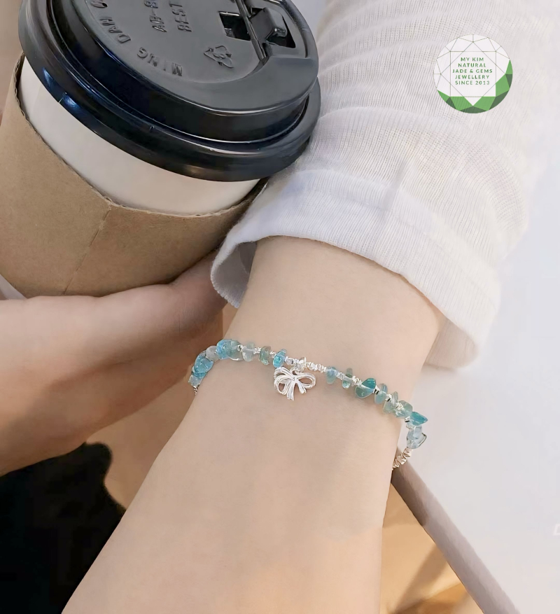 Vòng Đá Tourmaline Xanh - Bạc 925 Cao Cấp