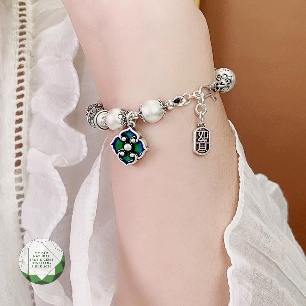 Vòng Bạc 925 cao cấp - Charm Pháp Lam