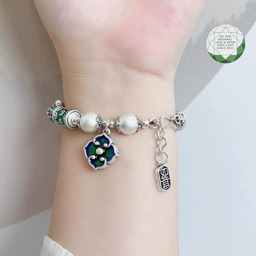 Vòng Bạc 925 cao cấp - Charm Pháp Lam